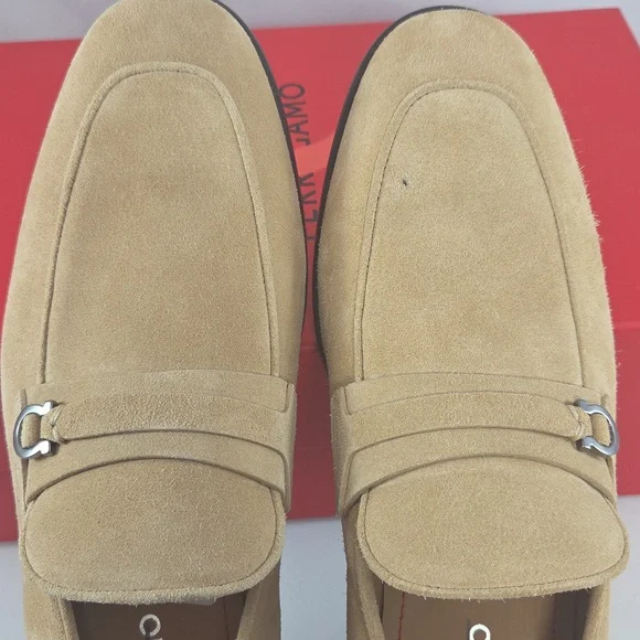 NWT $895 Salvatore Ferragamo Desio Suede Leather Moccasins Size 8.5
